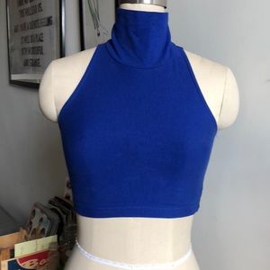 Cobalt blue American Apparel cropped turtleneck